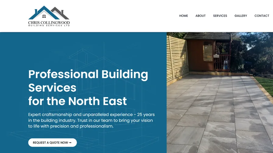 Chris Collingwood Building Services website homepage