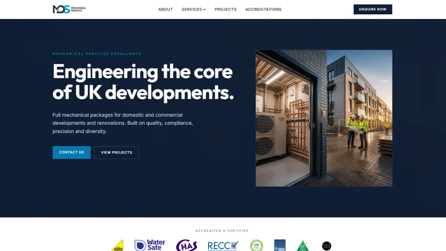 MDS Mechanical Services website homepage