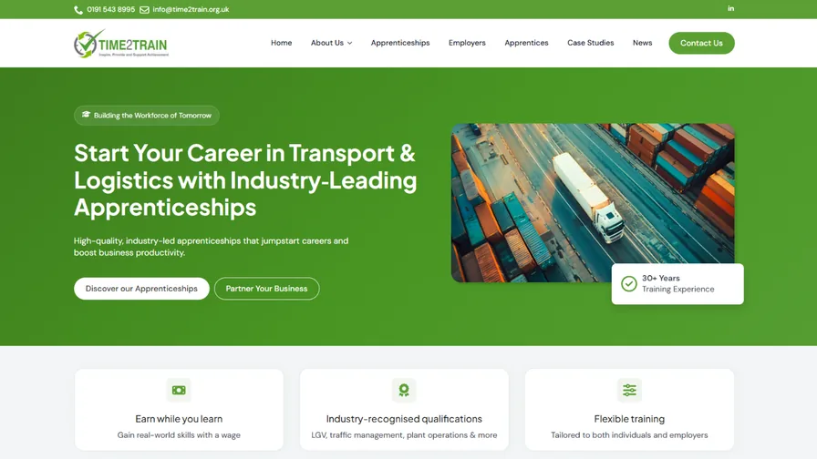 Time2Train website homepage