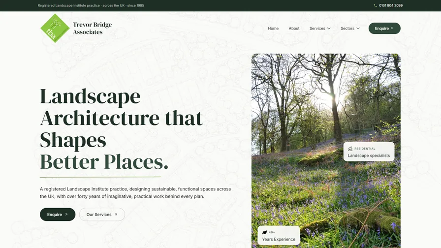 Trevor Bridge Associates website homepage
